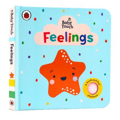 进口英文原版绘本Baby Touch: Feelings 宝宝情绪管理启蒙认知触摸书 小瓢虫大开本纸板触摸书玩具书撕不烂0-1-2-3岁宝宝感官训练