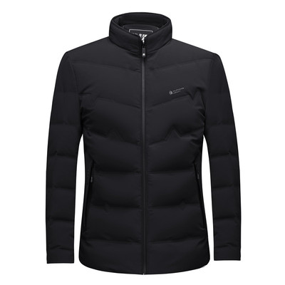 皮尔卡丹中年男羊毛领羽绒服上衣