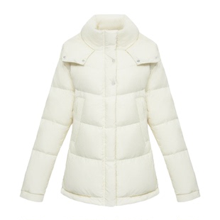 艾莱依奥莱中长款连帽保暖羽绒服女士时尚宽松加厚外套百搭清仓冬