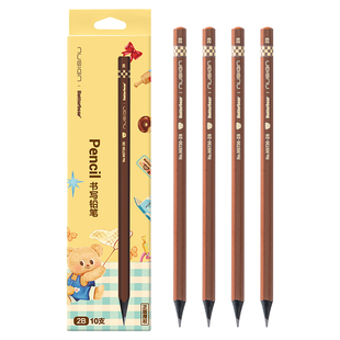 【2件7折】得力黄油小熊联名黑木铅笔hb小学生专用一二年级2b儿童幼儿园学习文具用品套装考试笔卡通