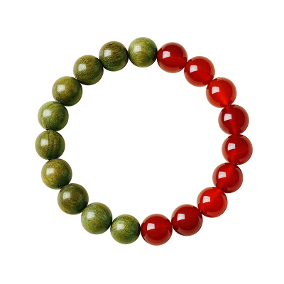 宫里上新绿檀木手串女款天然红玛瑙文玩木质手链男款檀香生日礼物