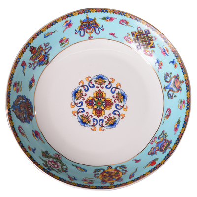 景德镇手工描金仿古中式过年菜盘