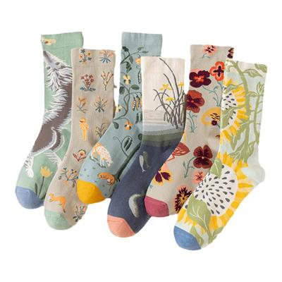 自然宣言法式油画出街潮袜