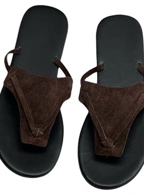 ANDS MB THE ROW 凉拖鞋女款2026新款舒服真皮外穿人字拖外贸女鞋
