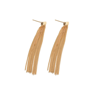 薇拉蒂S925纯银流苏耳钉女小众设计感耳环ins风简约复古气质耳饰