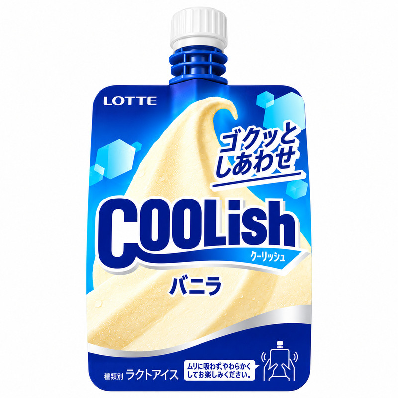 日本进口lotte乐天coolish香草可尔必思味吸吸冰炼乳冰激凌冰淇淋