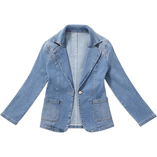 牛仔西装外套女短款修身2026新款春秋小个子西服休闲上衣夏天薄款