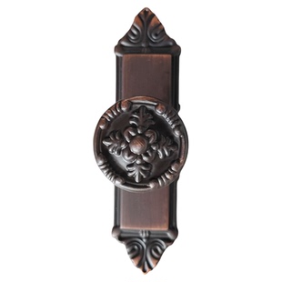 浮雕花纹柜门把手单孔锌合金带底座拉手田园仿古衣橱家具抽屉圆头