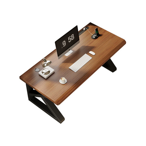 纯实木大板电脑桌台式卧室家用书桌大长办公桌工作台双人电竞桌子