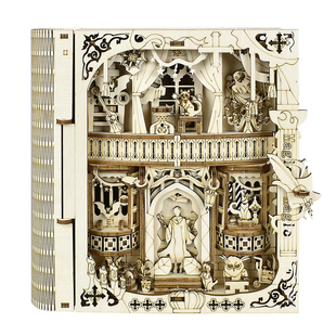 书立手工拼装制作木质魔法书diy立体拼装3D模型创意礼物包装盒送