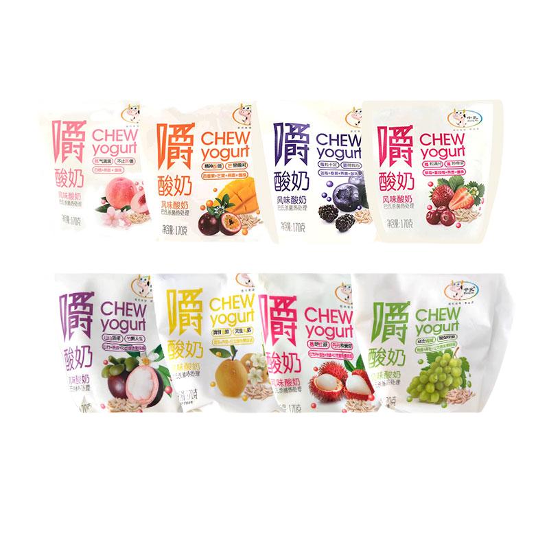 【品牌直营】中乳嚼酸奶燕麦白桃草莓蓝莓百香果170g口味可混