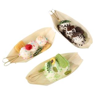 一次性木皮纸船小吃薯条船盒餐具寿司甜品点心冷菜摆盘家用托盘子