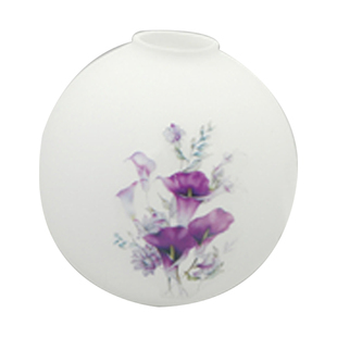 玻璃灯罩外壳灯具配件灯头奶白双开口贴花灯配件吊灯灯罩