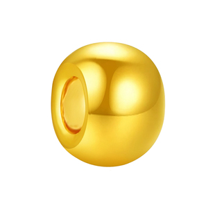 环冠999足金纯黄金亮面闪耀小金珠散珠光面金珠子转运珠手串