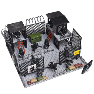 兼容乐高军事人仔特种兵基地哨塔警察小人偶武器男孩拼装积木玩具
