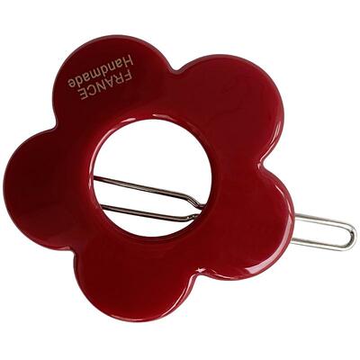 法式酒红色边夹发圈鸭嘴夹发饰