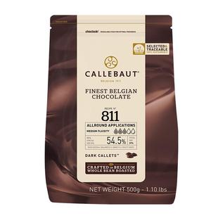 嘉利宝比利时进口54.5%黑巧克力豆币烘焙专用纯可可脂原料蛋糕