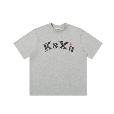 KSXN波点字母印花宽松圆领短袖