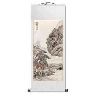 名家字画山水画中式客厅装饰画办公室卷轴挂画书房茶室壁画玄关画