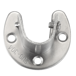 衣柜挂衣杆固定配件卡扣不锈钢圆管开口法兰固定座横杆两头固定托