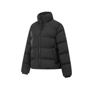 李宁羽绒服女短款冬季新款宽松运动服保暖加厚连帽奶油鸭绒面包服