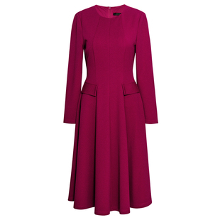 新年专供款|罗衣吸睛红色连衣裙女冬高级内搭针织大摆中长裙11396