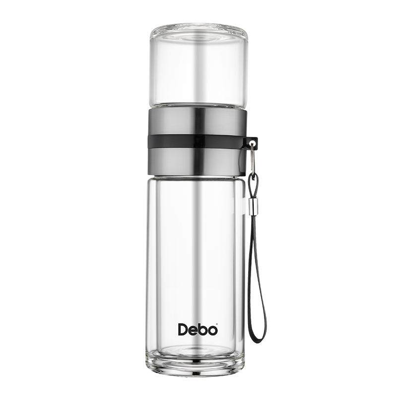 Debo特尔斯玻璃杯双层便携式