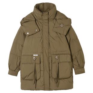 奥莱专柜品牌撤柜正品 HH冬装新款 白鸭绒阔版中长款宽松羽绒服女