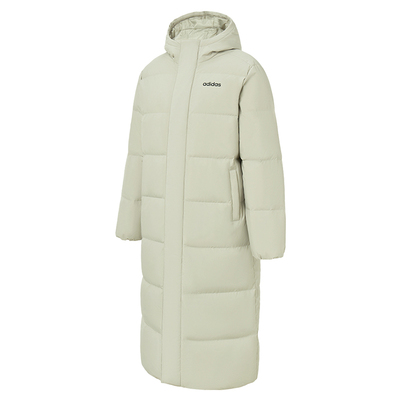 阿迪达斯保暖鸭绒中长款羽绒服
