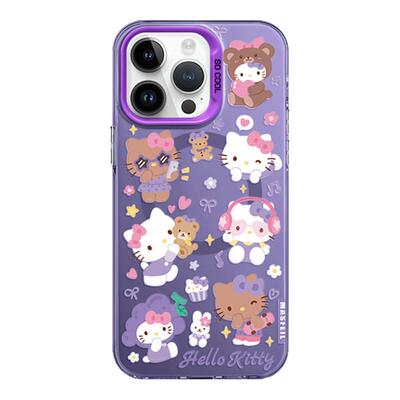 ANGYING × 紫色凯蒂适用iPhone17Promax手机壳新款ip15磁吸带支架苹果16pro防摔套可爱的14pm高级感全包13