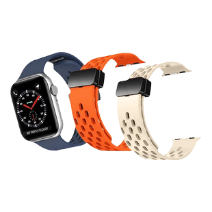 适用苹果iwatchS11手表表带新款apple watch s10透气S9网洞8硅胶腕带Series7男女ultra款6高级se运动高级腕链