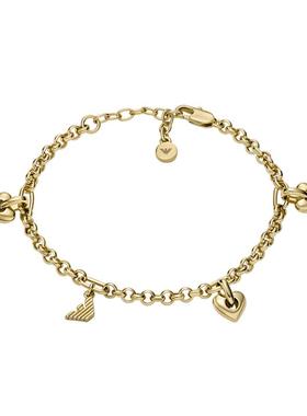 阿玛尼女士心形吊坠串联复古手链