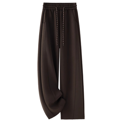 咖色弯刀裤阔腿裤女秋冬2025新款