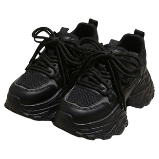 Snowelf黑武士厚底老爹鞋女款2026新款春季小个子增高百搭运动鞋