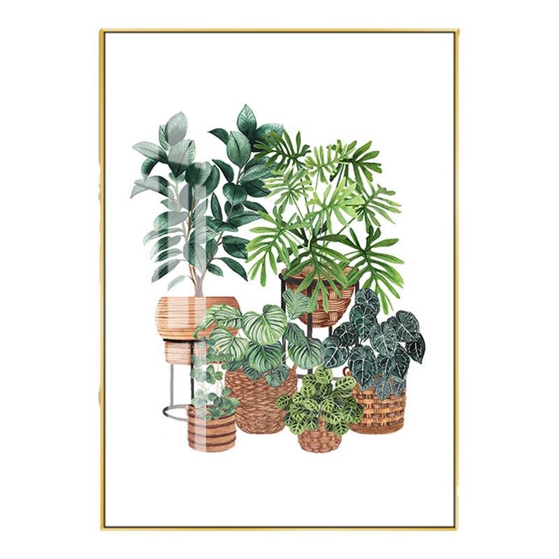 植物大叶绿植客厅油画布小清新