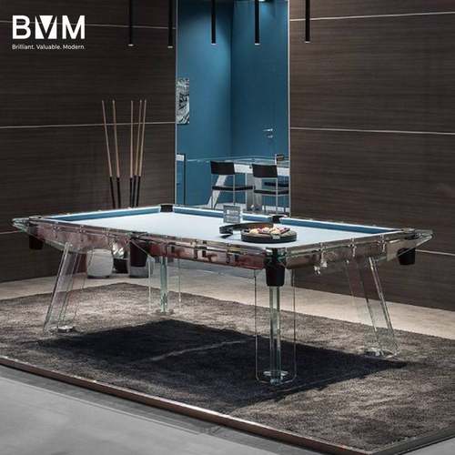 莱特BVM水晶透明钢化玻璃台球桌中式桌水晶美式家用亚克力家庭标