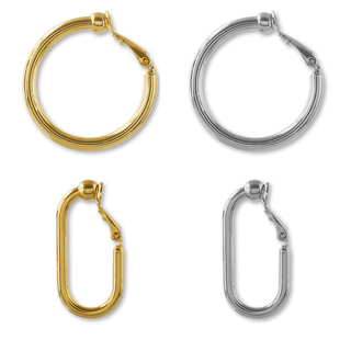 粗圈耳夹耳环日本贵和KIWA手工饰品diy材料配件原包装铜镀金银色