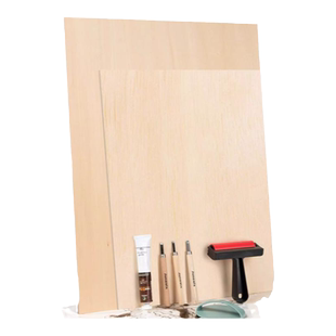 木刻板版画木板三合板椴木板版画工具套装雕刻板4k艺术版画油墨滚筒儿童专用木板印刷材料初学者A2美术胶板