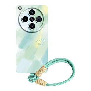 水彩适用oppofindx8手机壳findx8Ultra新款x8pro套腕链x8s带挂绳findx7的findx7Ultra全包硅胶findx6防摔女+