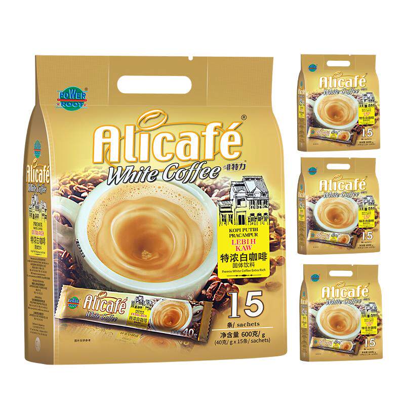 啡特力马来西亚alicafe特浓20条三合一白咖啡粉进口速溶冲泡0香精