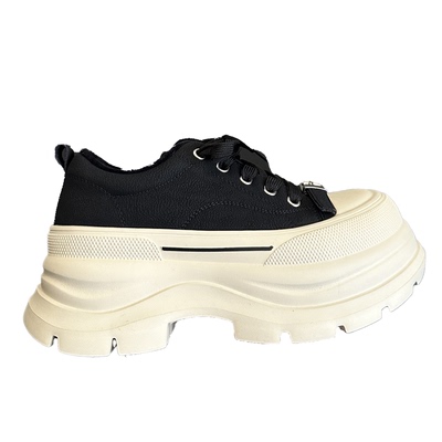 2025新款真皮加绒厚底女老爹鞋