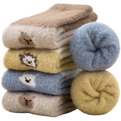 宝宝袜子冬季加厚加绒澳绒中筒袜