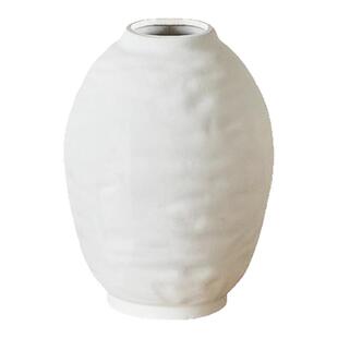 北欧风素胚波纹花瓶民宿风陶罐装饰摆件油画雾淞仿真花假花插花瓶