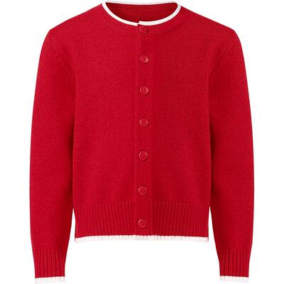 本来BENLAI男女童新年红色圆领针织开衫外套2026春新款BTT960001