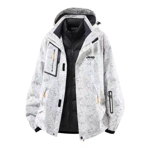 JEEP吉普羽绒服冲锋衣男女2026新款三合一可拆卸内胆防风防水外套