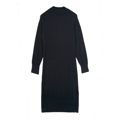 APPENDAGE2021秋冬羊毛半高领不对称开叉简约纯色长款针织连衣裙