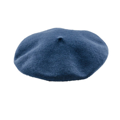 颜小姐/羊毛呢画家帽蓝色贝雷帽