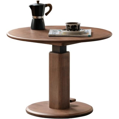 西物客厅黑胡桃木升降茶几