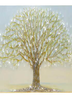 水晶画发财树入户玄关画客厅餐厅装饰画现代简约卧室走廊过道挂画
