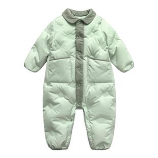 迷你巴拉巴拉婴儿羽绒服连体衣外出宝宝冬季保暖爬服男宝女宝衣服